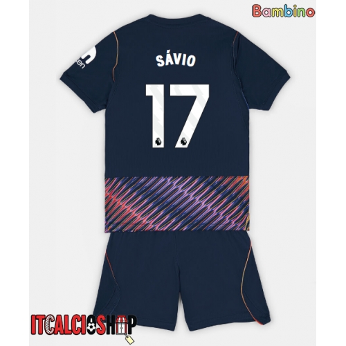 Tottenham Hotspur Savio #17 Seconda Maglia Bambino 2026-27 Manica Corta (+ Pantaloni corti)